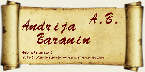 Andrija Baranin vizit kartica